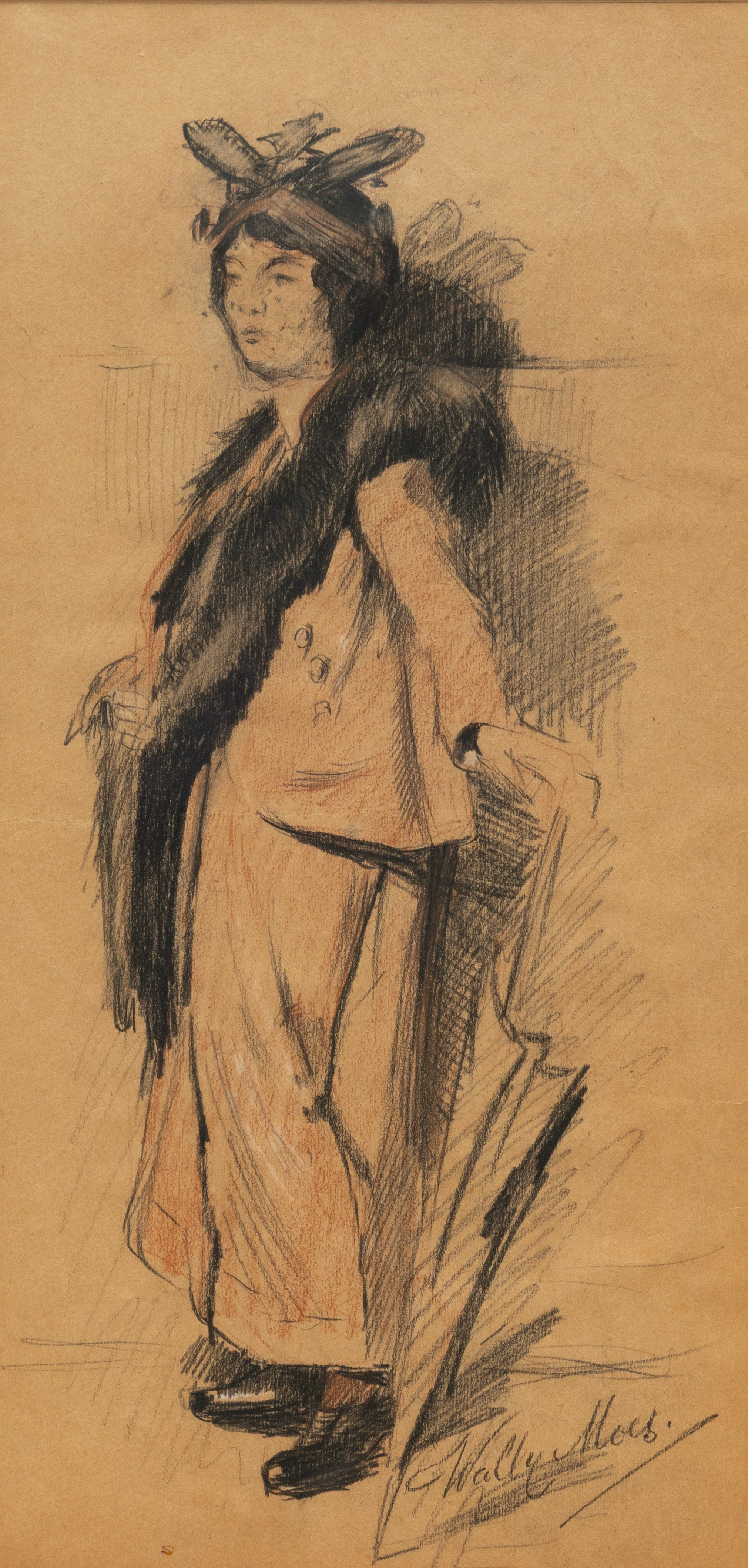 Elegante dame met paraplu