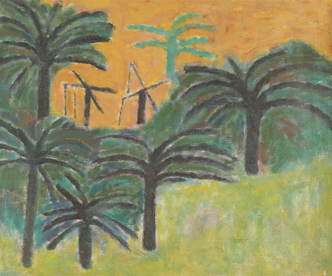 Landschap met palmbomen