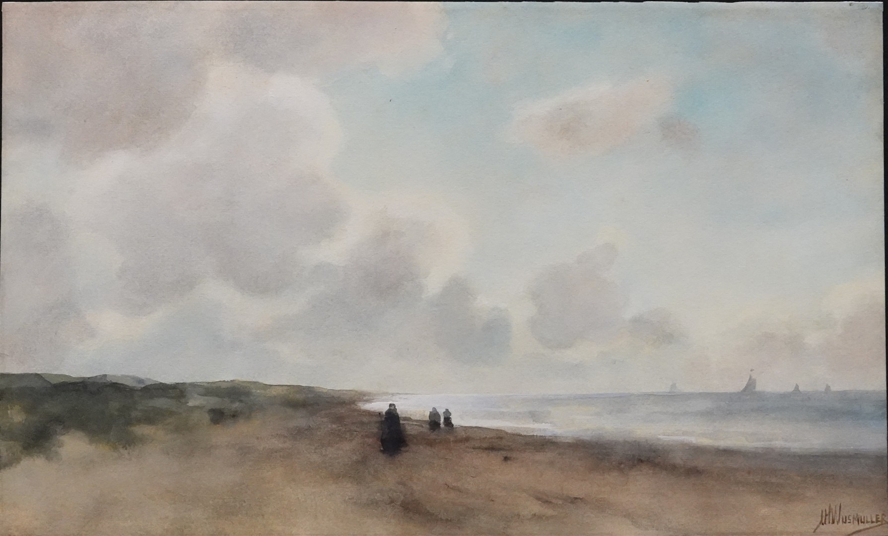 Strandgezicht met figuren (Katwijk)