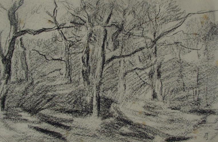 Schetsboekblad met landschaptekening 6