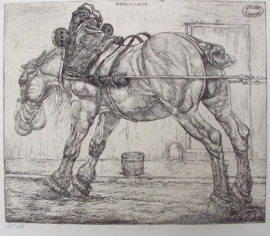 Rustend trekpaard