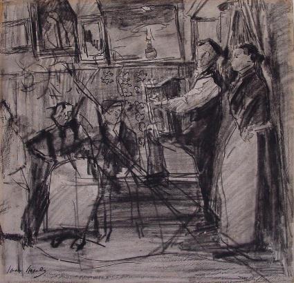 Harmonicaspeler in café
